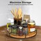 Lazy Susan Turntable Organizer for Cabinet Pantry Kitchen Countertop Refrigerator Cupboard, Pine Wood, 9", Carbonized Black